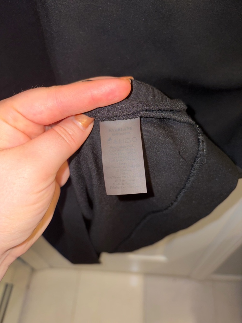Everlane Minimalist Capsule Black Dress - The Ponte Short Sleeve Mini Dress - Picture 10 of 10